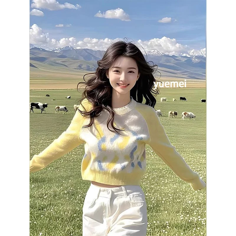 【小众时尚】秋冬百搭打底条纹女款小个子奶系元灰色吊学生毛衣开衫