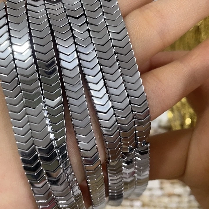 贝壳非金属一条银色鱼骨链