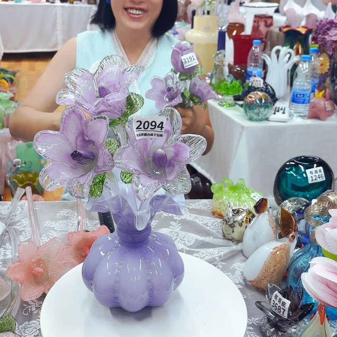 一瓶3花安妮家居琉璃花瓶摆件