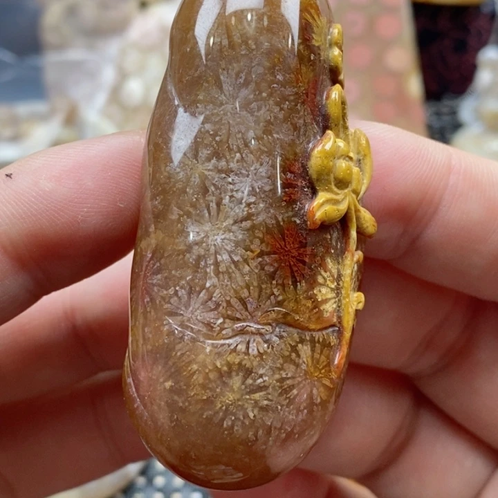 硅化珊瑚（珊瑚玉）颈饰未镶嵌