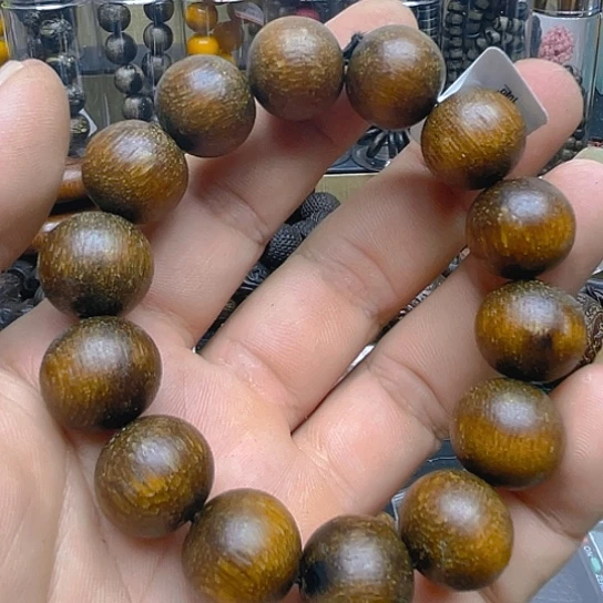 非洲檀香手串/手链玉化黄奇楠16