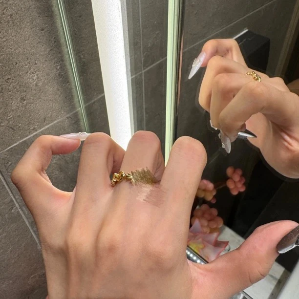 铜合金戒指 高定重工款百搭时尚闭口戒指