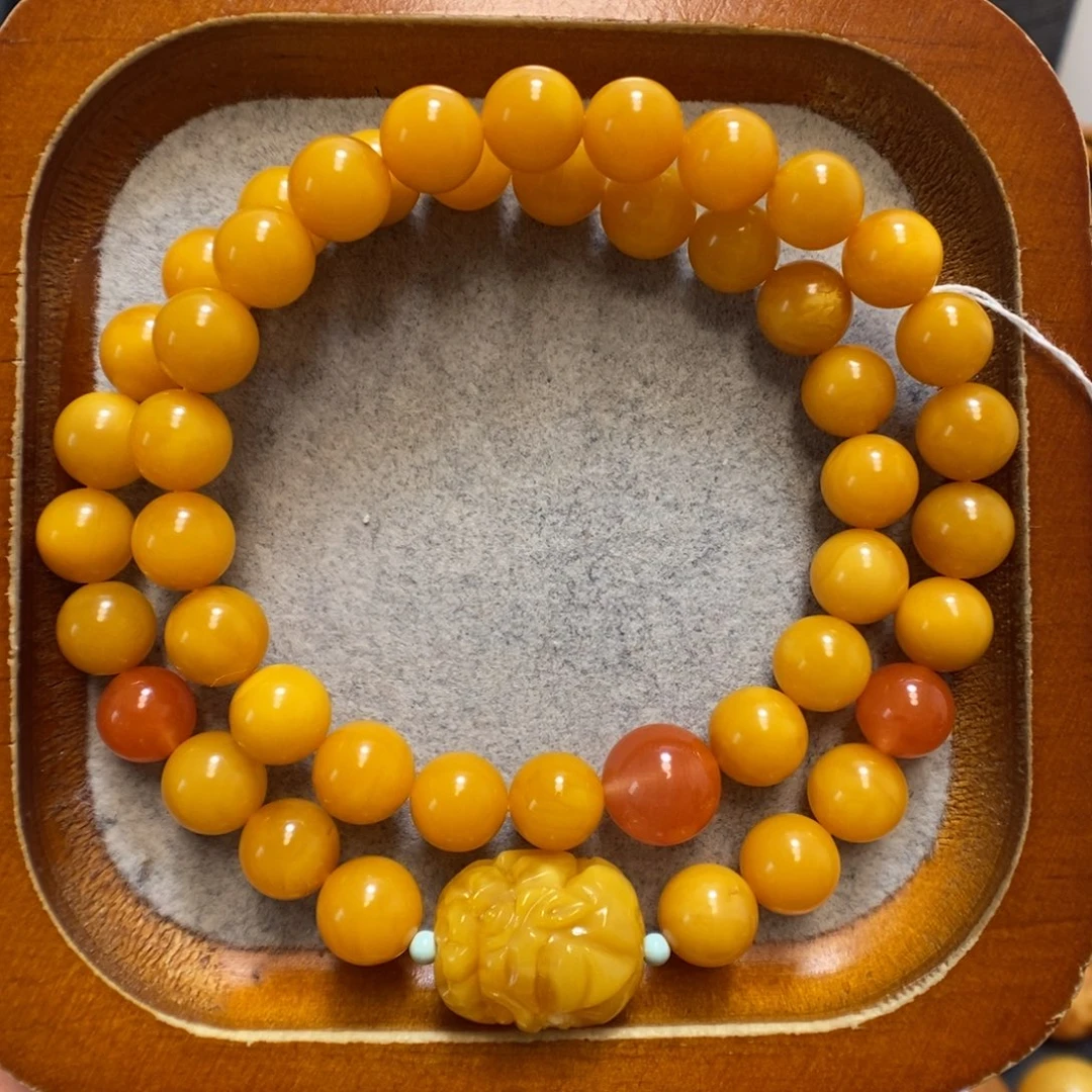 未镶嵌蜜蜡手串蜜蜡