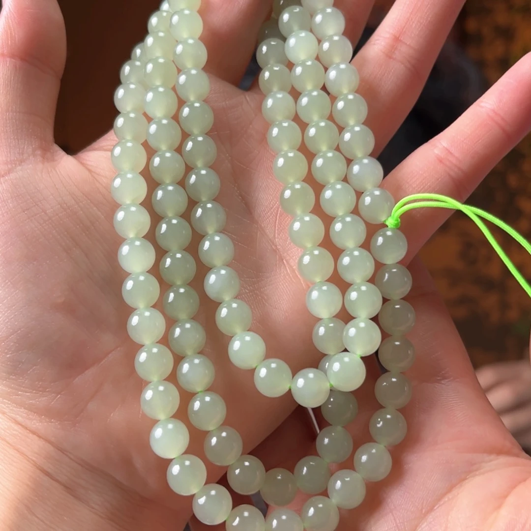 颈饰未镶嵌和田玉青海晴水8mm不换珠550