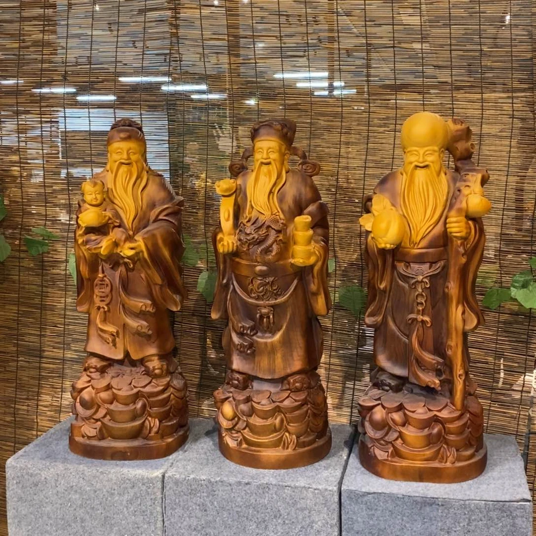 美***E香樟木一套福禄寿80高一物一拍