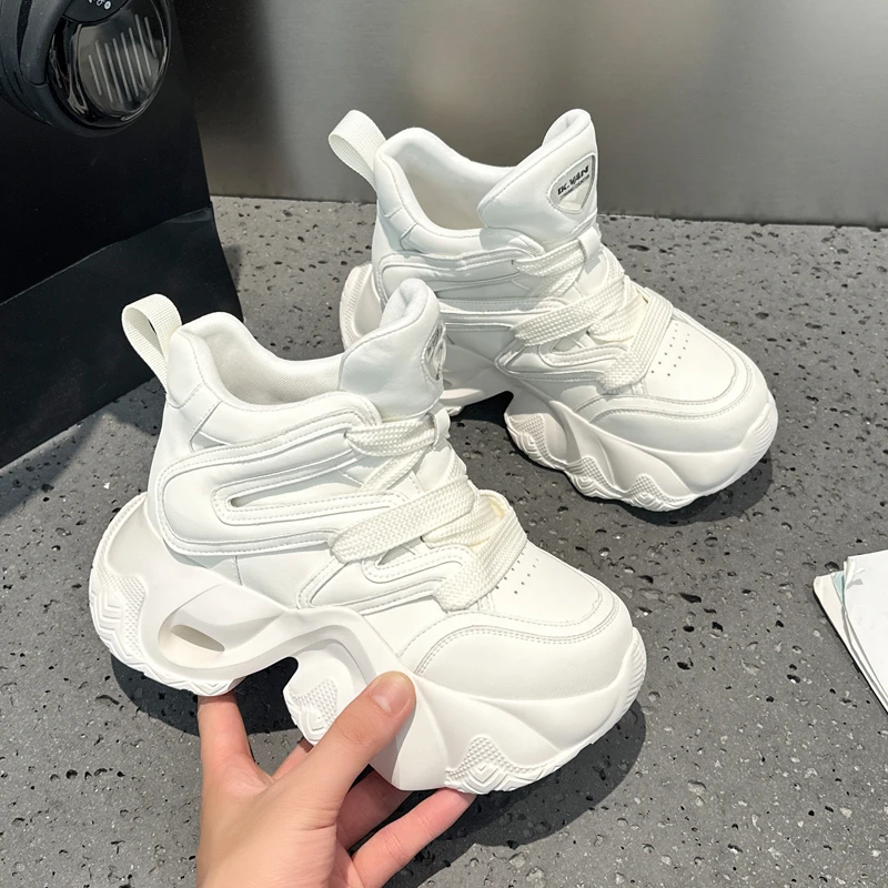 高帮老爹鞋女2025秋冬新款松糕厚底百搭鞋子网红增高休闲运动女鞋