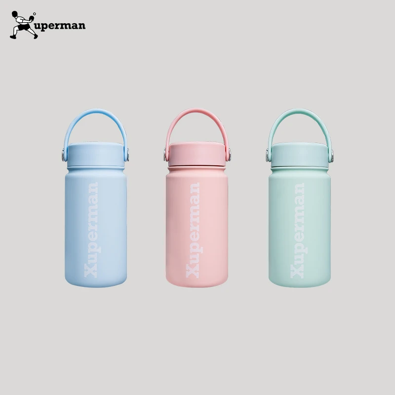 Xuperman手提水杯夏日多巴胺便携保温杯保冷大容量不锈钢咖啡杯