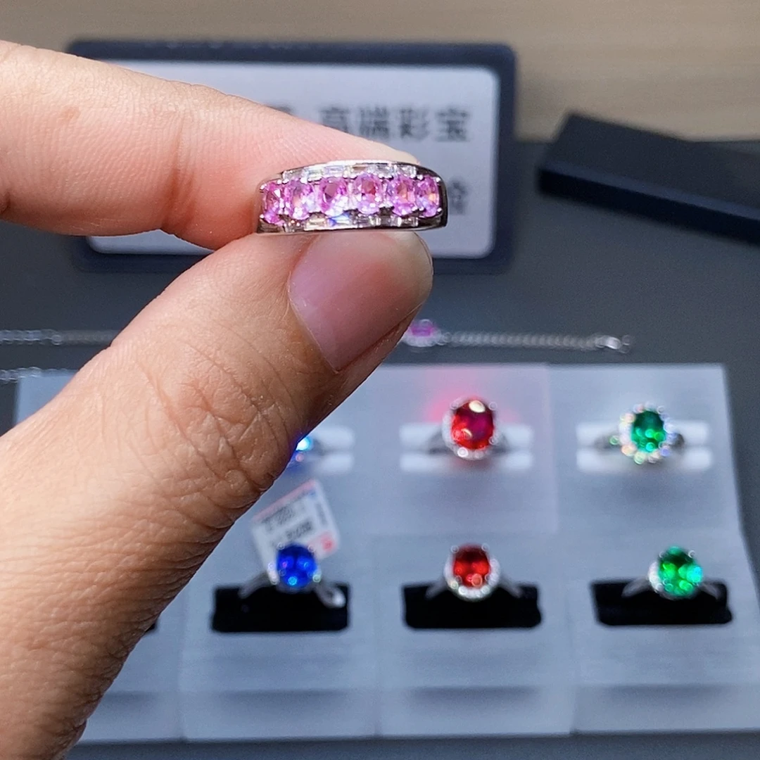 戒指碧玺银S925镶嵌