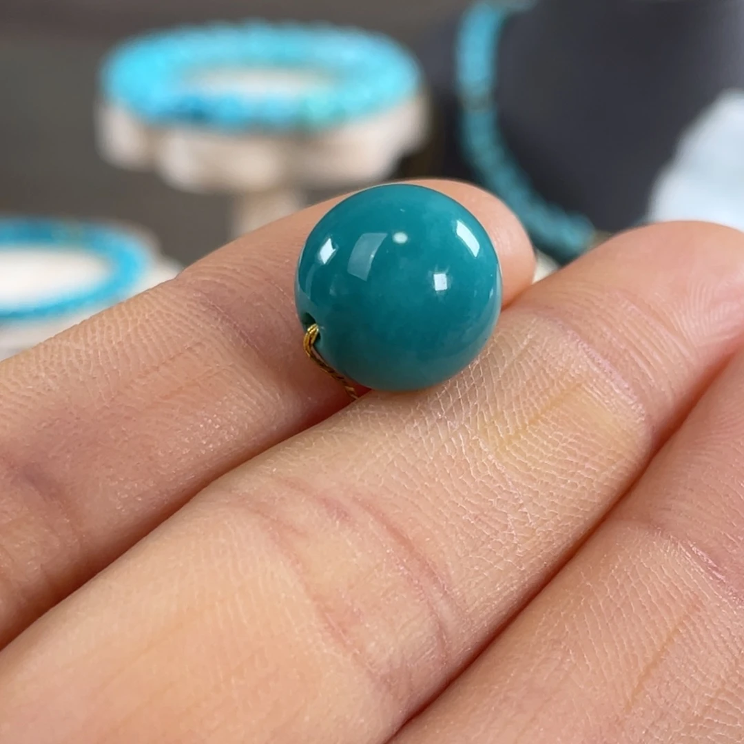 绿松石未镶嵌套链精品圆珠12.5mm