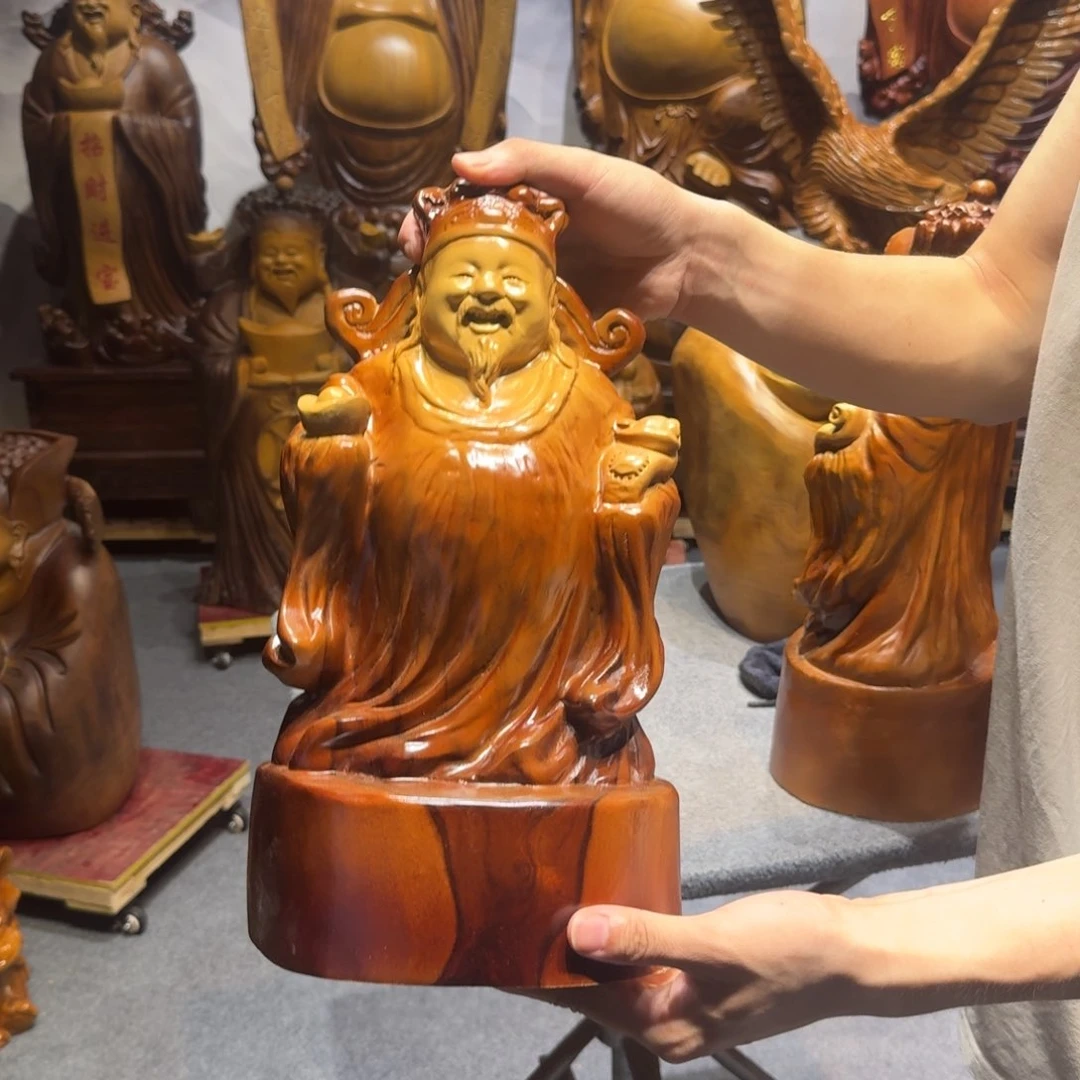香樟木斌****宝香樟木财神摆件