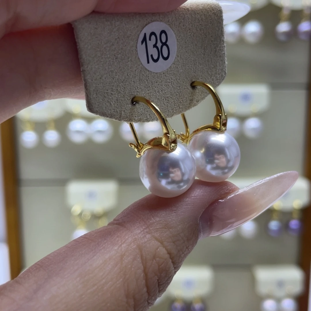 淡水珍珠耳饰银S925镶嵌