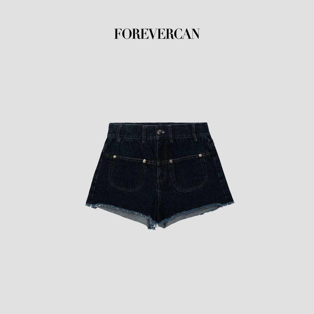 FOREVERCAN“进阶腿精”CE家高级感百搭高腰牛仔短裤SP18930