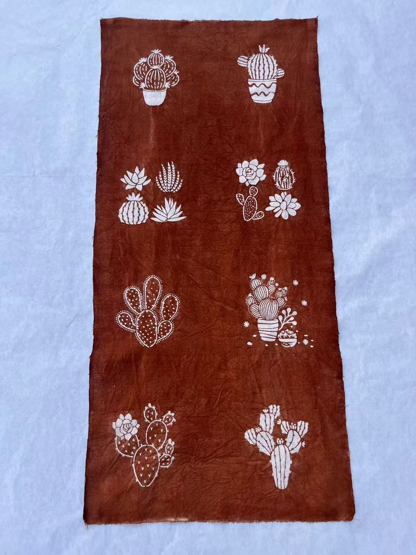 老土布植物染薯莨型糊染一米价幅宽47厘米