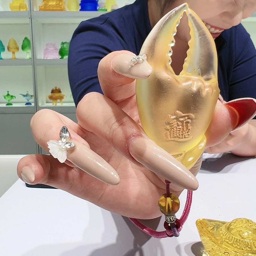 【闪购商品】手工艺品琉璃手上有钱手把件