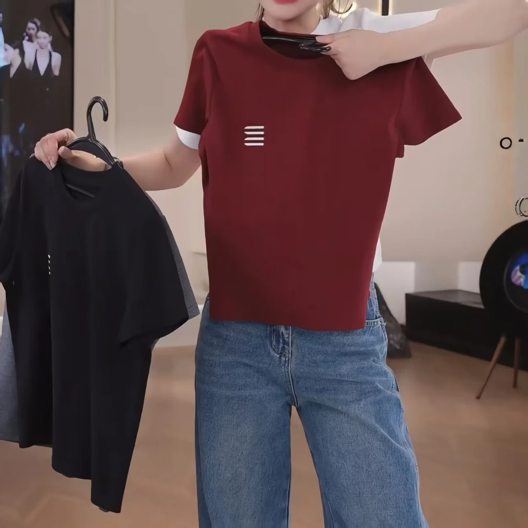 【经典不挑】春款经典百搭圆领高质量四条杠短袖上衣LK2501321