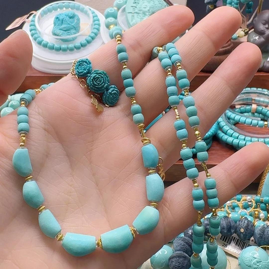 绿松石18K金镶嵌珠宝半成品