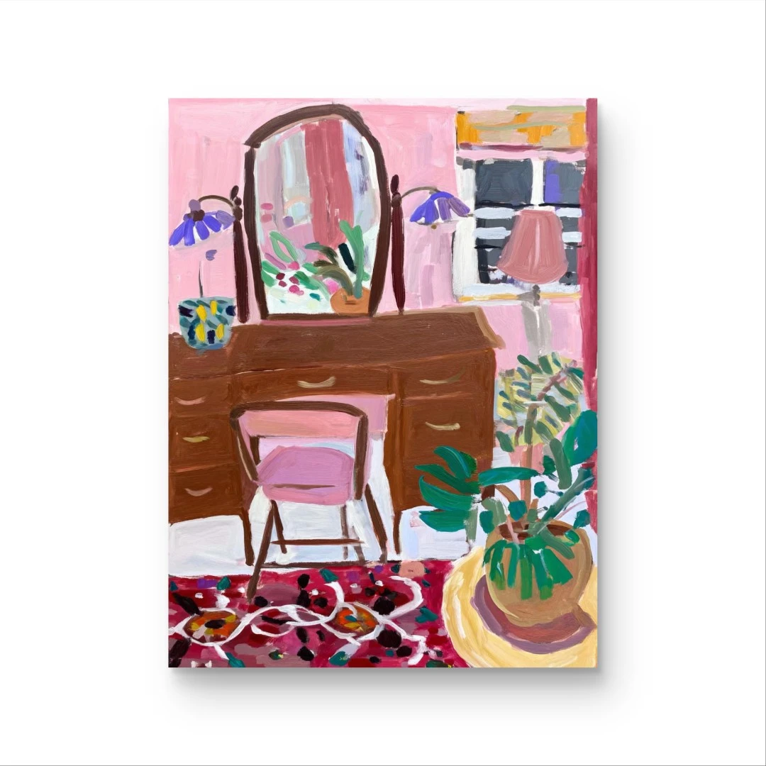《梳妆台》原创手绘画/60x80cm/中古风系列ZGF-172