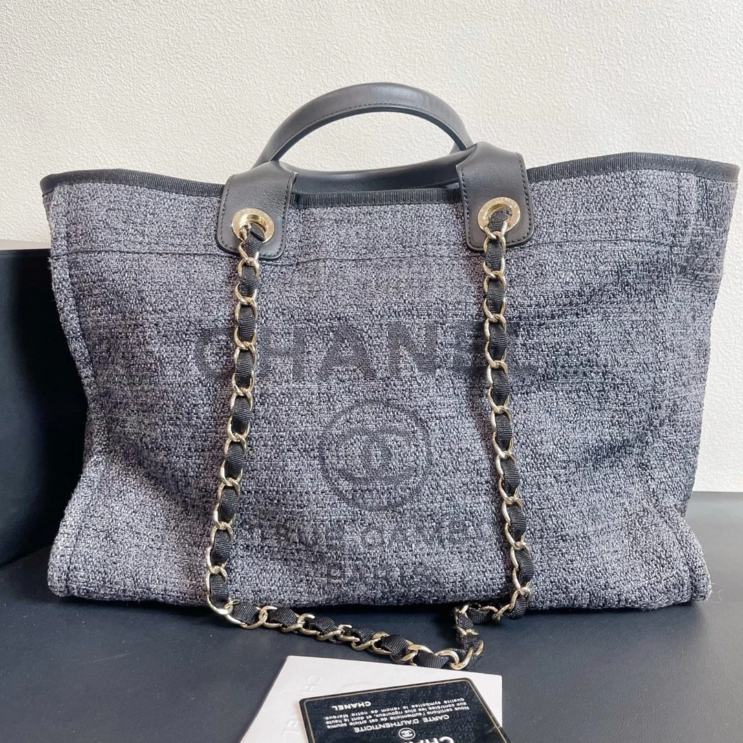 95新 Chanel/香奈儿 98新 奢总管/帆布沙滩包/26开有卡