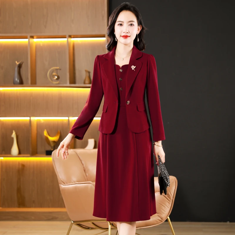 喜婆婆婚宴套装女2025新款春秋妈妈十一结婚长辈礼服高端连衣裙子