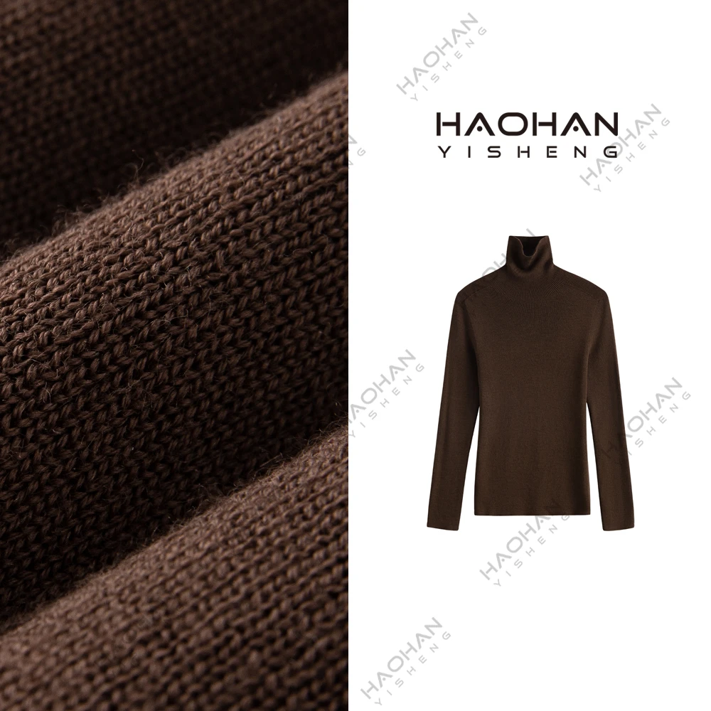 #昊涵HAOHAN# 100%全羊毛秋冬重磅加厚精纺修身打底羊毛衫GG-9989