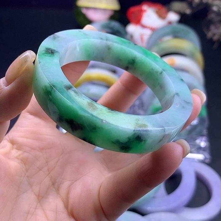 定制翡翠未镶嵌天然A货翡翠毛坯定制手镯54-5正圈