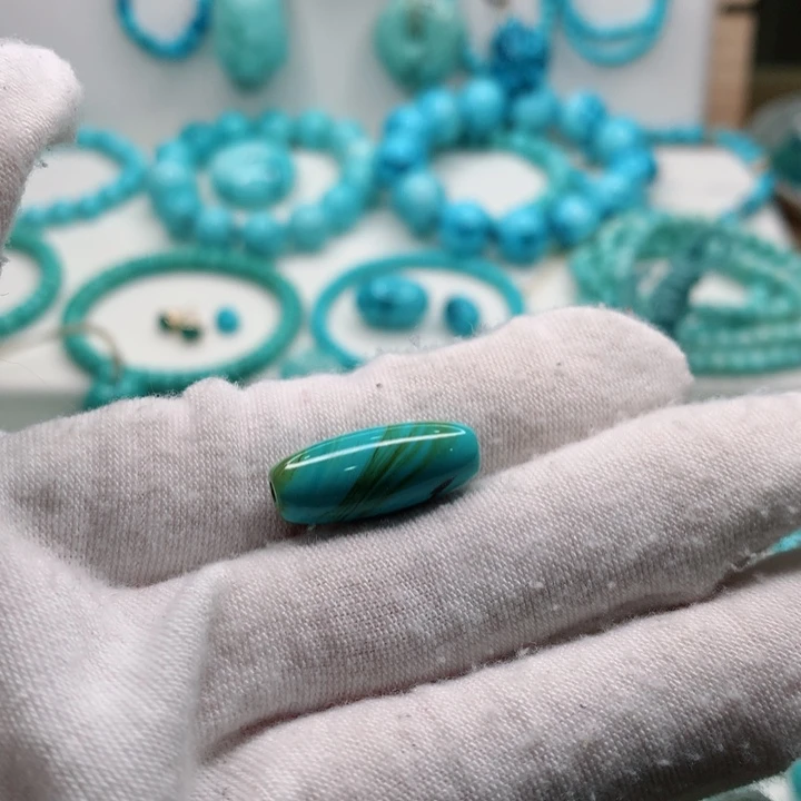 绿松石未镶嵌天珠