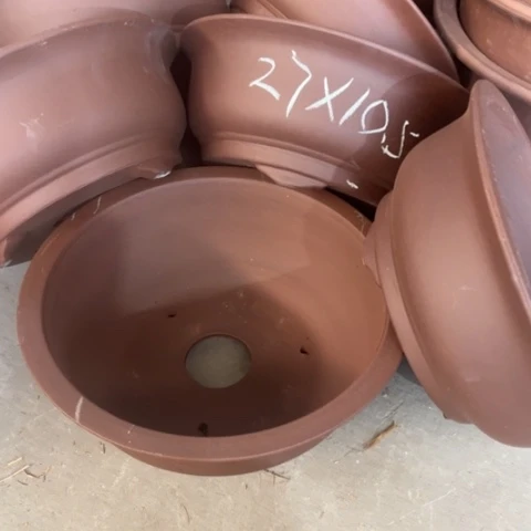 紫砂花盆100-6。   27-10.5