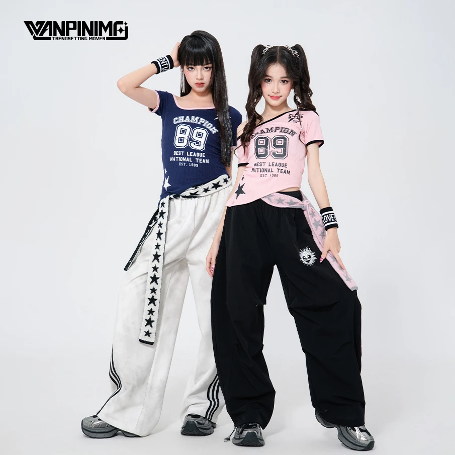 顽皮尼莫童装少儿爵士舞女童服装夏儿童街舞jazz甜酷风时髦演出服