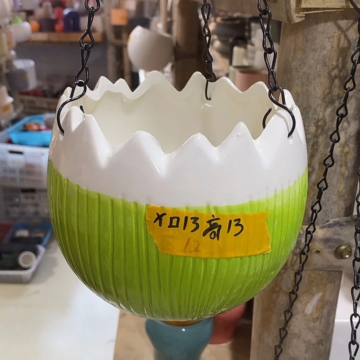 陶摆件陶盆有孔 窑裂修补 介意勿拍