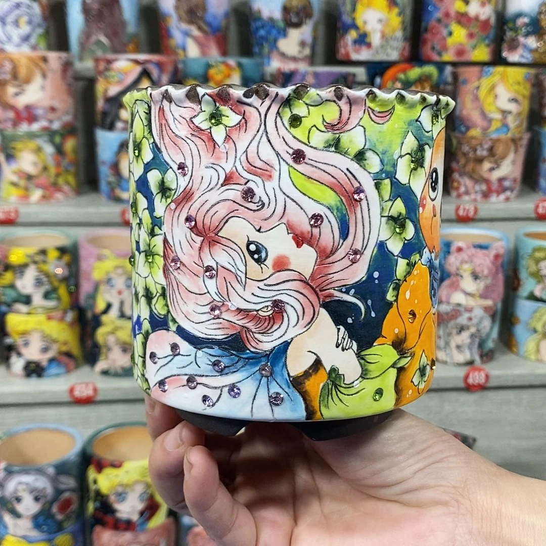 景德镇精品红花盆特价9.5/11