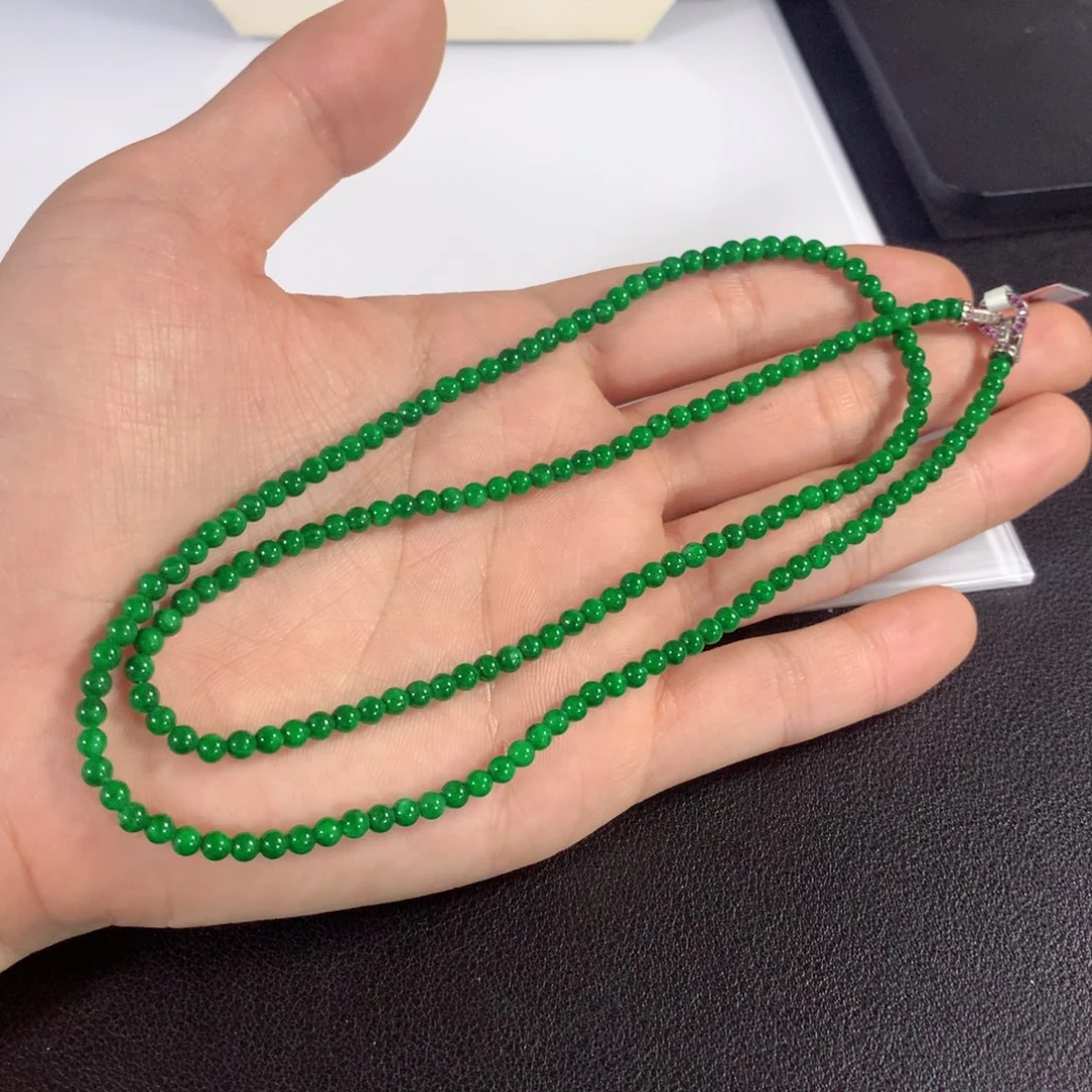 翡翠未镶嵌颈饰项链