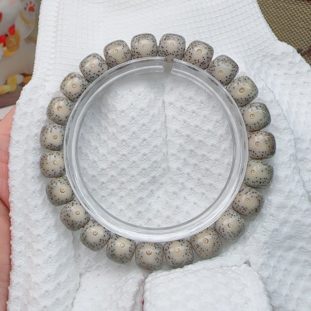 星月菩提手串骨瓷白大眼睛针尖星10*9