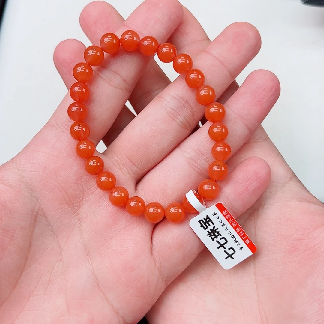 南红玛瑙未镶嵌天然保山杨柳滴水洞亮光手串卡7一条