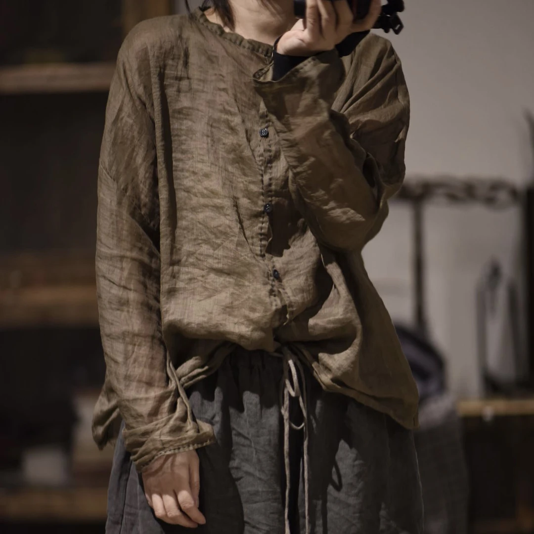 sunianweiyang/素年未央小楚 简约文艺苎麻小衫