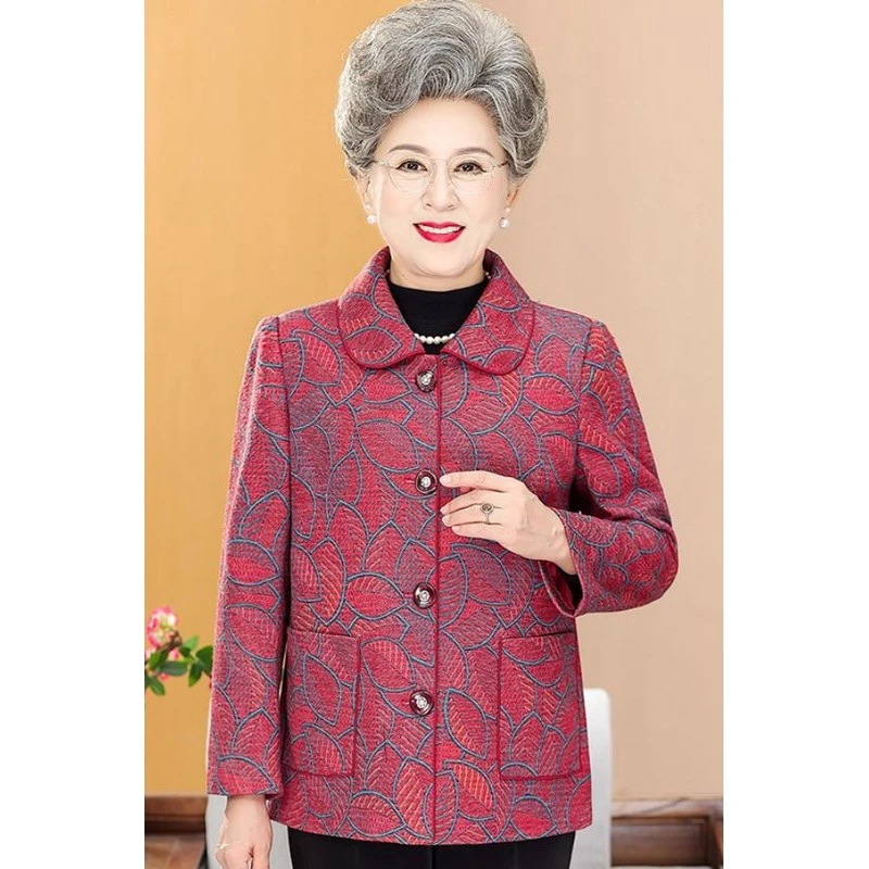 高端潮牌中老年人妈妈冬装衣服60岁奶奶老人春秋款70加绒加厚轻奢