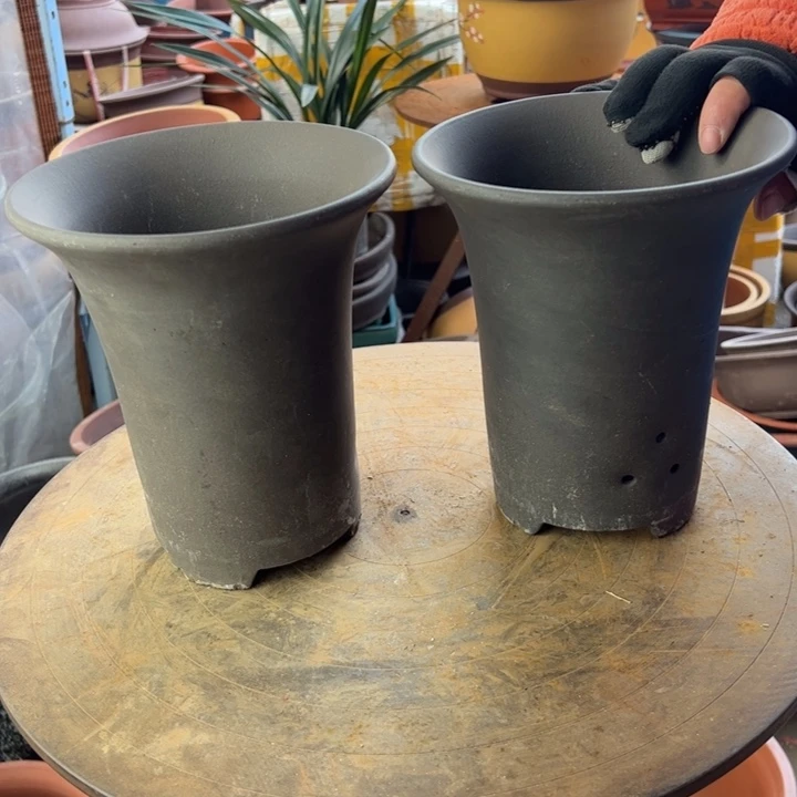 紫砂宜兴紫砂花盆兰花盆素面18+18