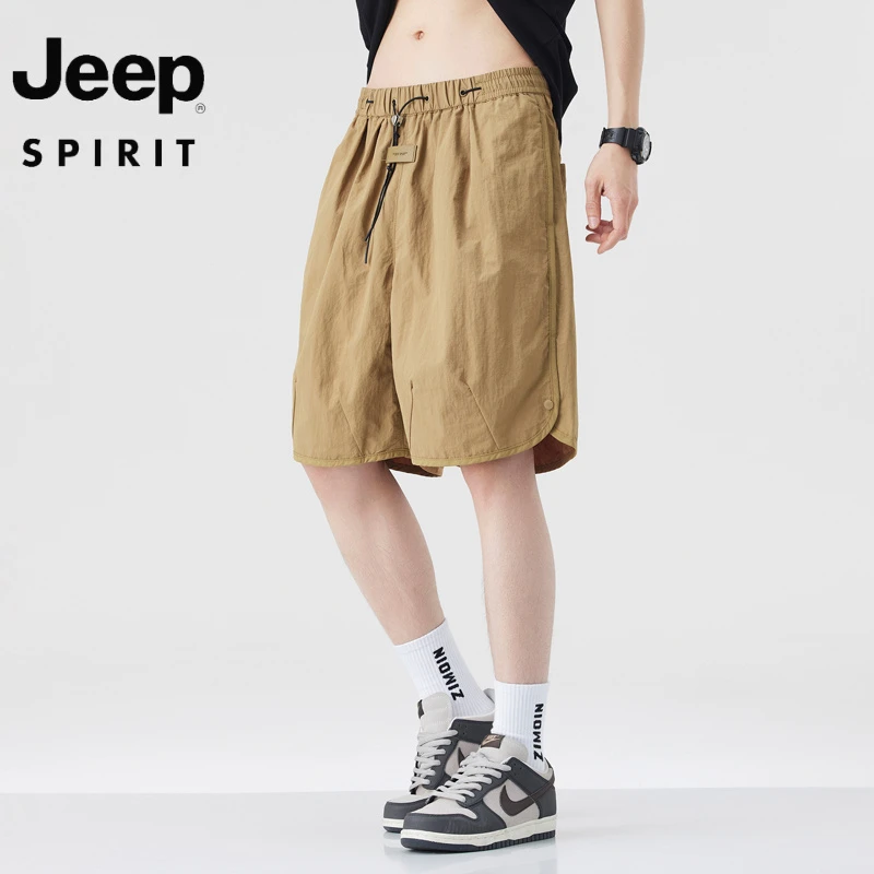 JEEP吉普新款夏季百搭冰爽运动短裤男速干休闲五分沙滩裤子潮流宽