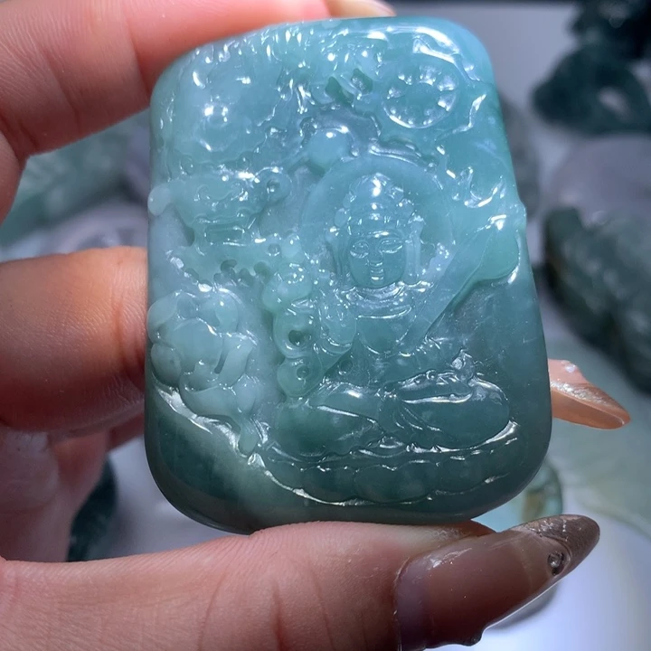 翡翠未镶嵌颈饰保真天然A货翡翠