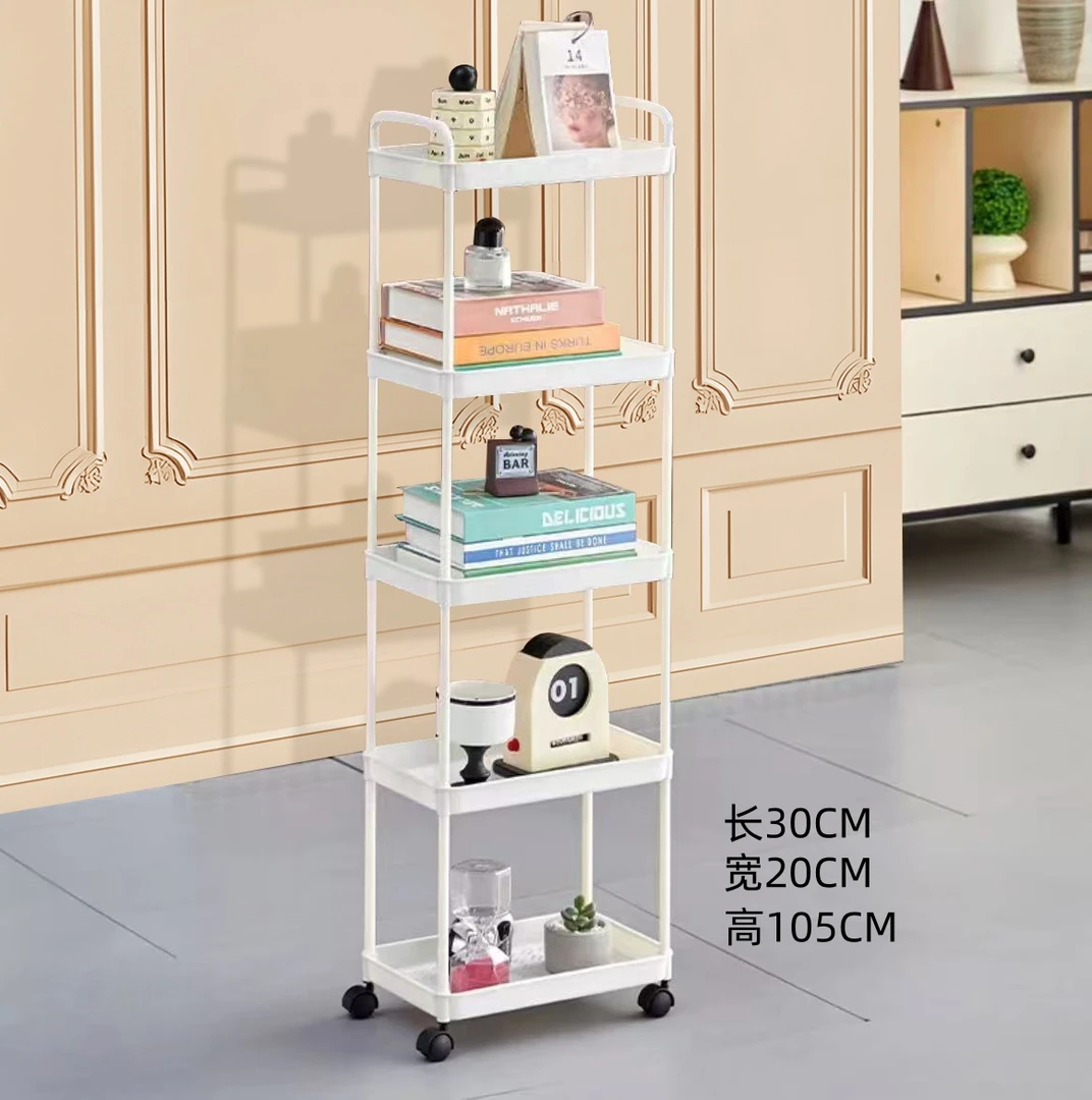 5层简约置物架收纳储物架移动推车卧室零食客厅落地家用绘本架