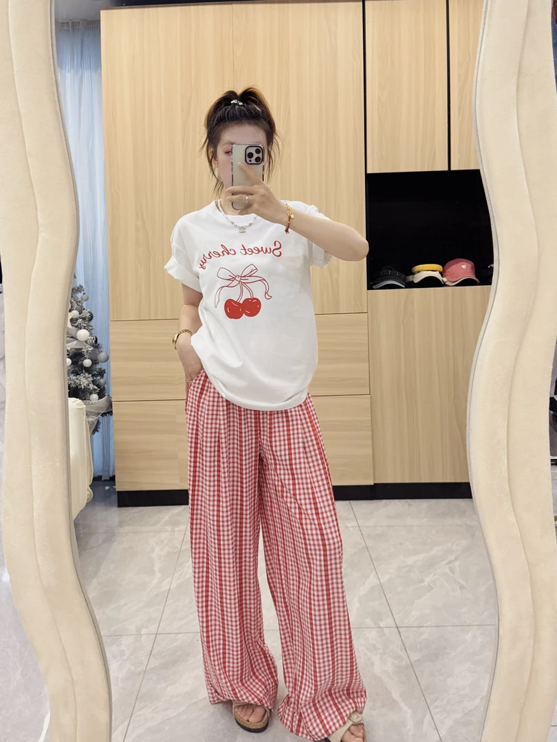 【清爽樱桃】十三行夏东大门ins百搭减龄宽松显瘦韩系印花短袖T恤