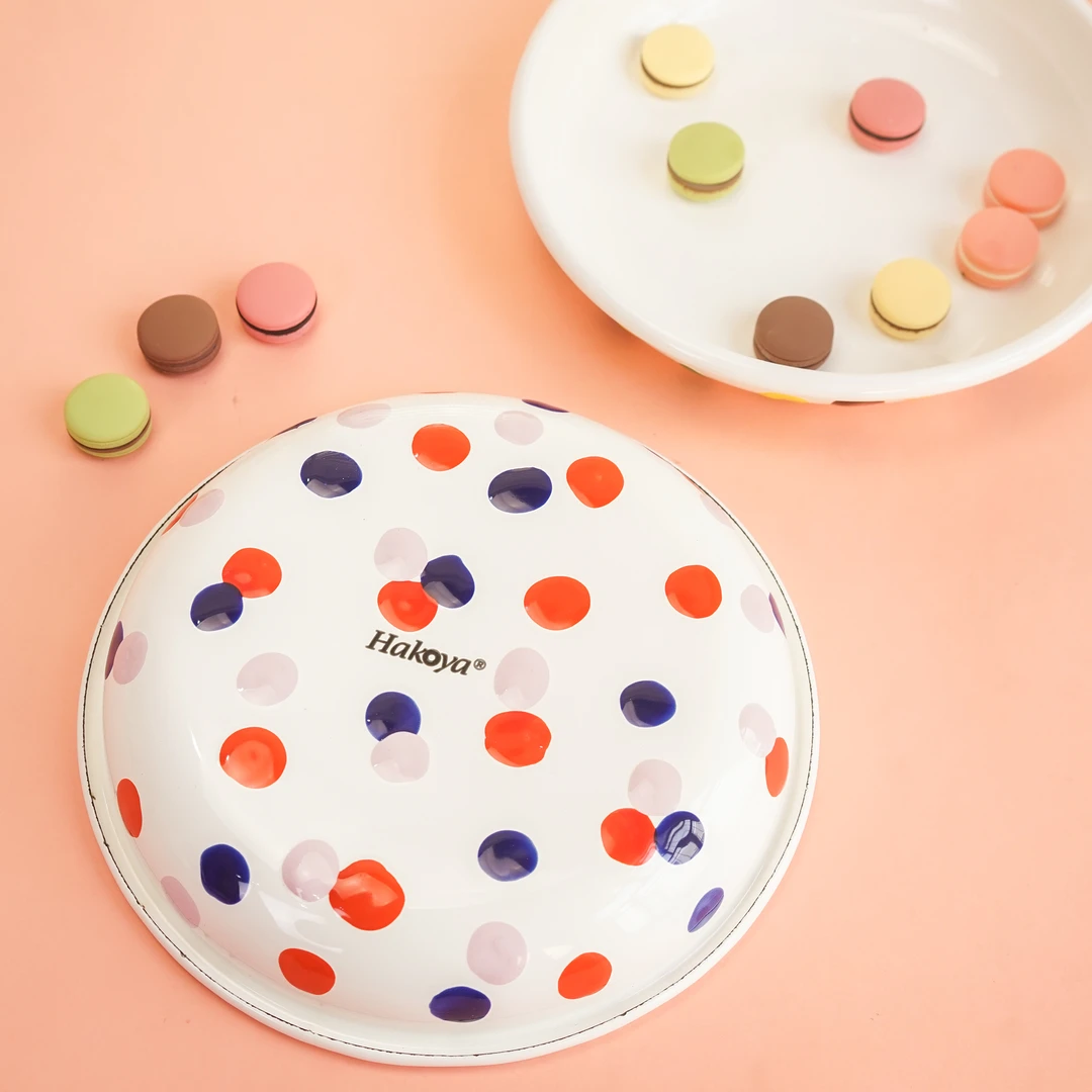 韩国高定款珐琅搪瓷加厚盘密封碗盆餐盘