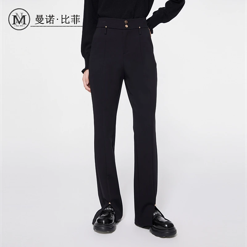 【女乔专属】直筒高腰休闲微喇叭长裤MFCK112238