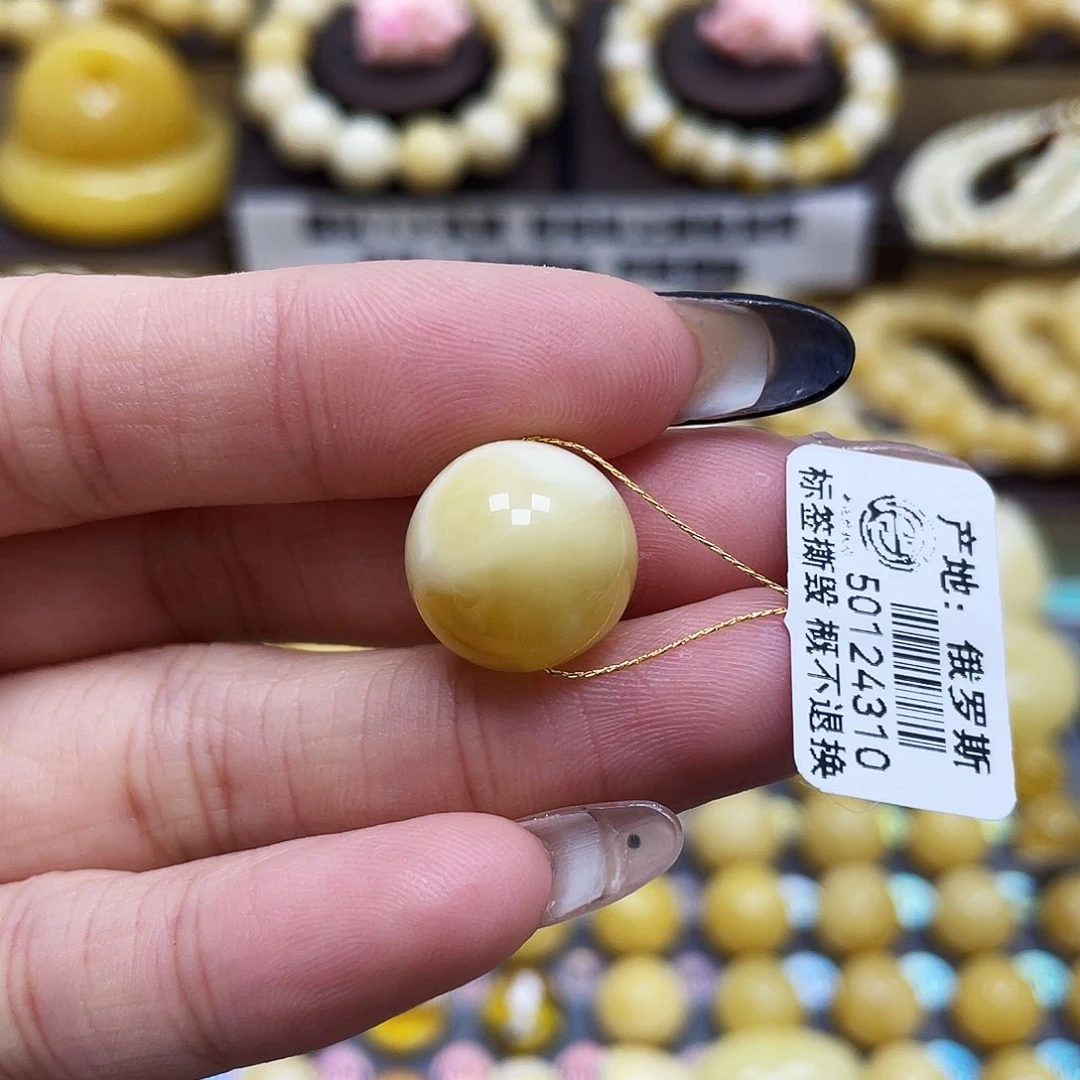 琥珀珠宝奇石未镶嵌14.9mm瑕疵福利款