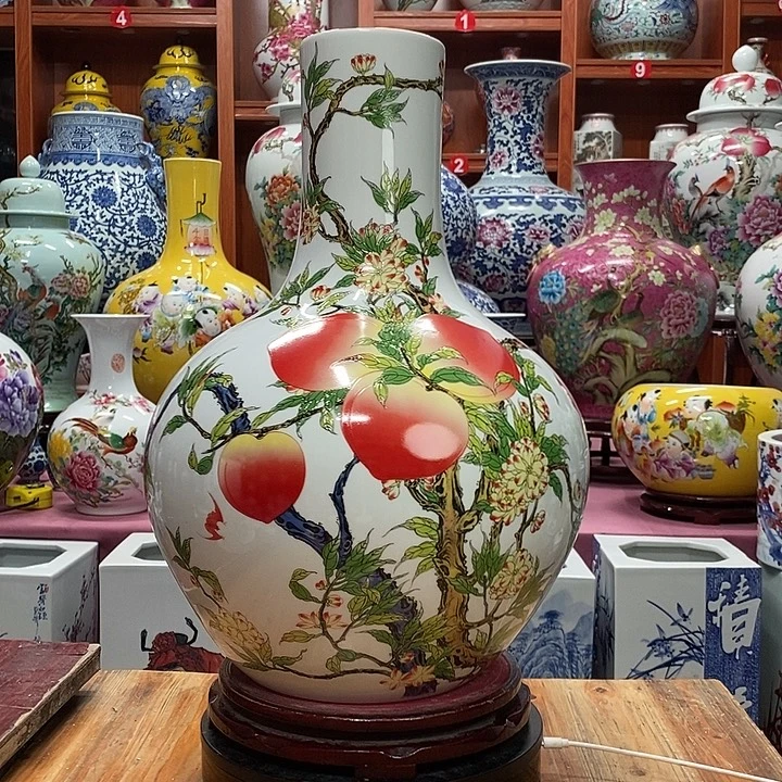 景德镇陶瓷手工手绘花瓶摆件