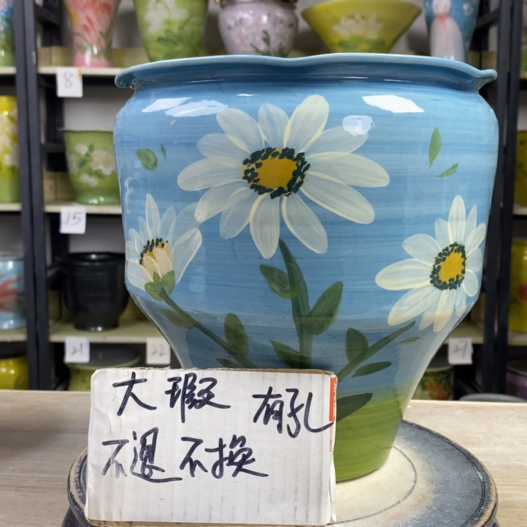 景德镇手工手绘陶瓷花盆