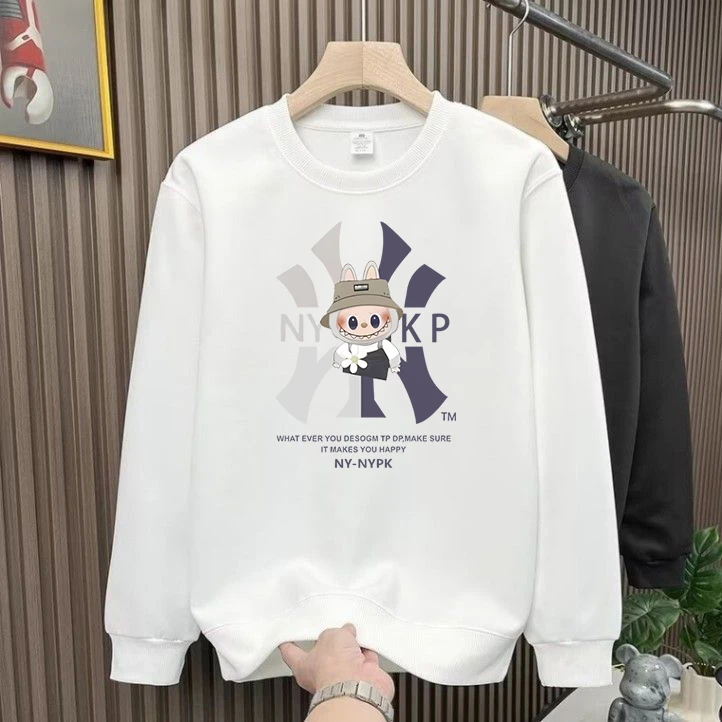 秋季宽松型圆领青少年男套头卫衣加厚潮流上衣秋冬