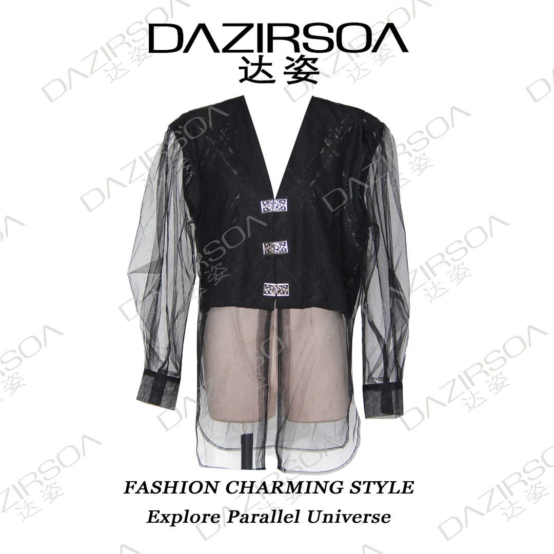 DAZIRSOA/达姿“蕾丝少女”高级时尚感拼接蕾丝外套 R720