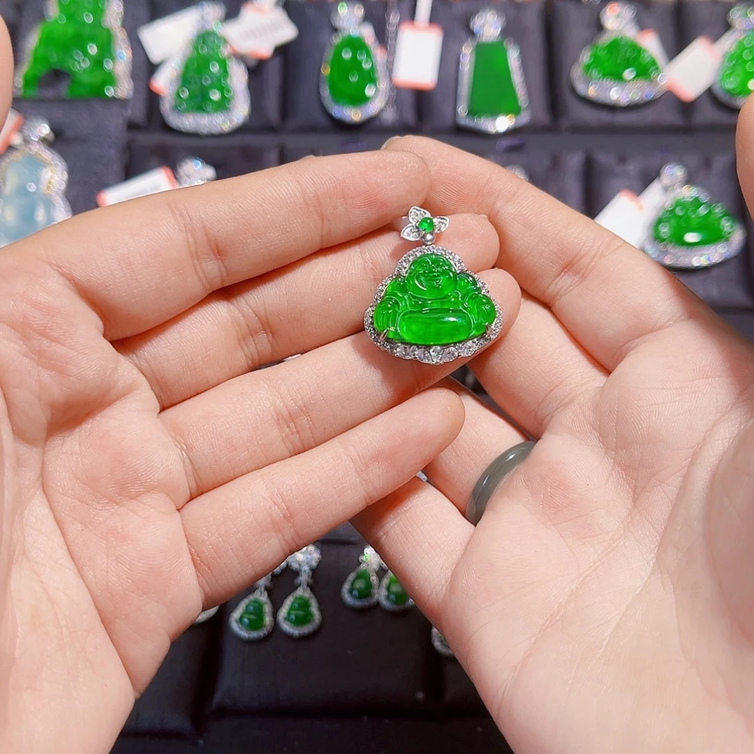 翡翠颈饰银S925镶嵌周****a佛公