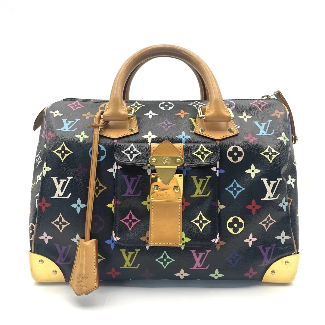 95新 LouisVuitton/路易威登 友福/黑三彩枕头30