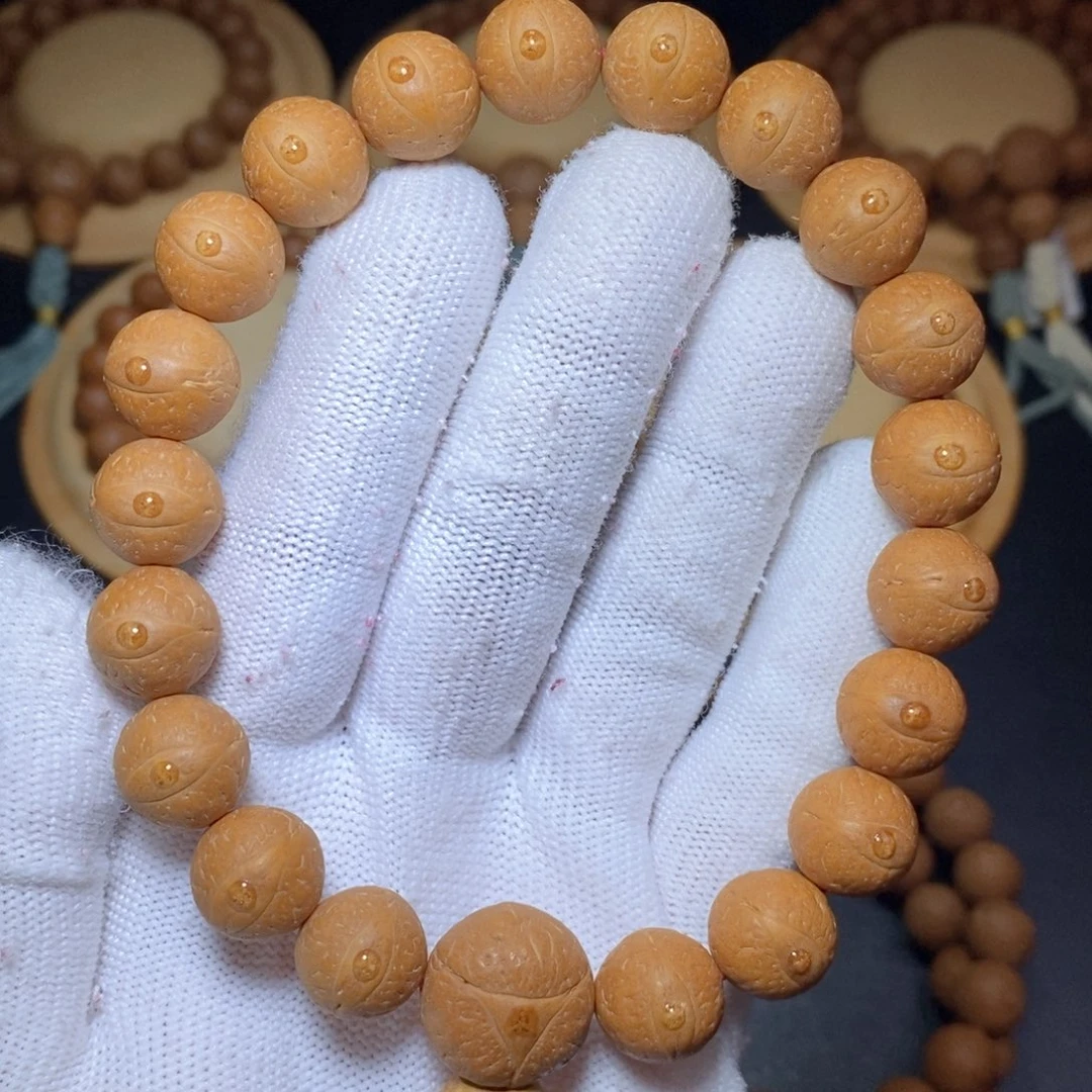 吊坠凤眼菩提12.5mm新籽果冻皮 圆桩手串20颗